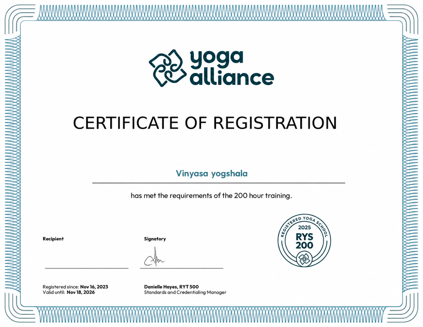 certificate